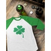 image:imageTstars Womens St Patricks Day Raglan Shirt Lucky Irish Clover 34 Sleeve Baseball TeeGreen Clover  GreenWhite