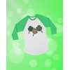 image:imageTstars Womens St Patricks Day Raglan Shirt Lucky Irish Clover 34 Sleeve Baseball TeeThree Clover  GreenWhite