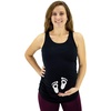 image:imageTstars Very Cute Baby Footprints  Pregnant Mom to Be Maternity Tank Top Large Black