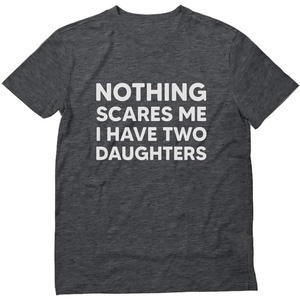 image:imageTstars Nothing Scares Me I Have Two Daughters Funny Dad Daddy Men TShirtHeather Dark Gray