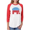 image:imageTstars Republican Shirt Republican Elephant 34 Women Sleeve Baseball Jersey ShirtRedWhite