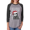 image:imageTstars Slothy Christmas Ugly Christmas Sweater 34 Women Sleeve Baseball Jersey ShirtBlackGray