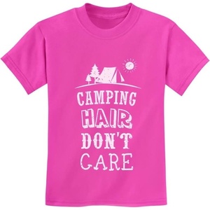 image:imageTstars Camping Hair Dont Care Funny Camping Gift Youth Kids TShirtPink