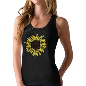 image:imageTstars Cute Sunflower Tank Tops for Women Summer Casual Racerback Tops for Girls SunflowerBlack