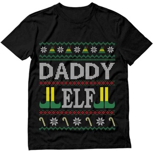 image:imageTstars Daddy Elf Ugly Christmas Sweater Funny Dad Xmas Shirt Family Elf TShirtBlack