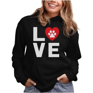 image:imageTstars Dog Mom Hoodie for Women and Teen Girls  Dog Lover Hoodies with Paw Print  Gift for Fur Moms and Pet OwnersPaw  Black