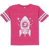 image:imageTstars Gift for Two Year Old  2nd Birthday Space Rocket Toddler Jersey TShirtWow Pink