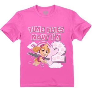 image:imagePaw Patrol Skye 2nd Birthday Girl Shirt for Toddlers  Time Flies Im 2 Tee for TwoYearOld GirlsTime Flies  Pink