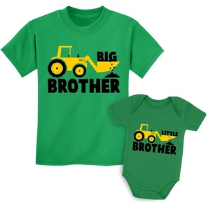 image:imageTstars Big Brother amp Little Bro Matching Tractor Outfits  Toddler TShirt amp Baby Bodysuit  Sibling Gift for BoysBaby Green  Kids Green