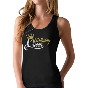image:imageTstars Birthday Queen Top for Women and Girls Birthday Crown Racerback Tank TopBlack