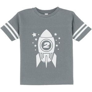 image:imageTstars Gift for Two Year Old  2nd Birthday Space Rocket Toddler Jersey TShirtGray