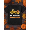 image:imageTstars Bulldozer Pumpkin Face Halloween Shirt  Toddler Boys Construction TShirt for Kids Trick or Treat OutfitDigging  Black