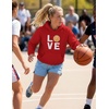 image:imageTstars Love Basketball Hoodie for Women and Teen Girls Graphic Hoodies Gift Idea for Players Coaches and FansRed