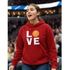 image:imageTstars Love Basketball Hoodie for Women and Teen Girls Graphic Hoodies Gift Idea for Players Coaches and FansRed