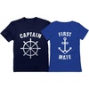 image:imageTstars Funny Captain amp First Mate Nautical Sailing Matching TShirts Set Couples GiftCaptain Navy  First Mate Blue
