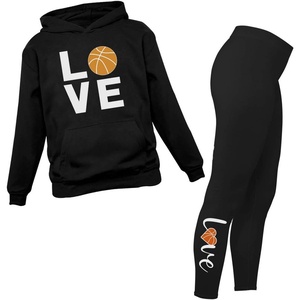 image:imageTstars Basketball Hoodie and Legging Set  Matching Sports Outfit for Teen Girls and Women  Gift for Players Coaches FansBlack  Black