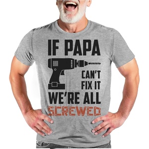 image:imageTstars If Papa Cant Fix It No One Can Funny Dad Shirt Fathers Day Birthday Gift for Papa Grandpa Mens ShirtIf Papa 2  Gray