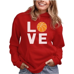 image:imageTstars Love Basketball Hoodie for Women and Teen Girls Graphic Hoodies Gift Idea for Players Coaches and FansRed