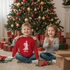 image:imageTstars Merry Swishmas Basketball Christmas Long Sleeve Shirt Kids Youth  Soft cotton basketball long sleeve tee great for Christmas ugly sweater party hoops fans youth kids giftTrex Tree  Red