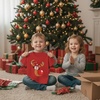 image:imageTstars Santa Floss Dancing Shirt Kids Youth Boy Girl Reindeer Christmas  Soft cotton flossing santa tee great for Christmas ugly sweater party dance humor youth boys girls giftReindeer  Red