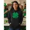image:imageTstars St Patricks Day Hoodie Women Teen Girls Irish Shamrock Pullover  Cozy fleece shamrock hoodie great for St Patricks Day Irish party leprechaun fun lucky clover women giftHeart Clover  Black