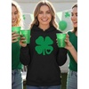 image:imageTstars St Patricks Day Hoodie Women Teen Girls Irish Shamrock Pullover  Cozy fleece shamrock hoodie great for St Patricks Day Irish party leprechaun fun lucky clover women giftHeart Clover  Black