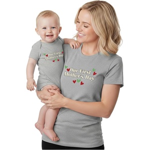image:imageTstars First Mothers Day Mom Baby Matching Shirts Mommy and Me Outfit Set  Soft cotton mommy and me matching set great for first Mothers Day baby shower new mom family photo giftFirst  Gray Mom  Gray Baby