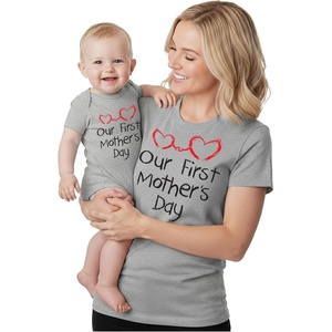 image:imageTstars First Mothers Day Mom Baby Matching Shirts Mommy and Me Outfit Set  Soft cotton mommy and me matching set great for first Mothers Day baby shower new mom family photo giftMom Gray  Baby Gray