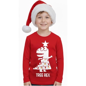image:imageTstars Merry Swishmas Basketball Christmas Long Sleeve Shirt Kids Youth  Soft cotton basketball long sleeve tee great for Christmas ugly sweater party hoops fans youth kids giftTrex Tree  Red