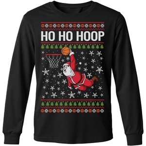 image:imageTstars Merry Swishmas Basketball Christmas Long Sleeve Shirt Kids Youth  Soft cotton basketball long sleeve tee great for Christmas ugly sweater party hoops fans youth kids giftHoop  Black