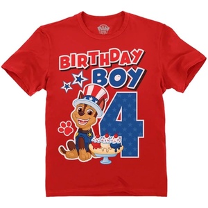 image:imageTstars Paw Patrol Chase 4th 5th Birthday Shirt Toddler Boy Party Tee  Soft licensed Chase tee great for 4th or 5th birthday pup party four five year old boy photo giftUsa 4th  Red
