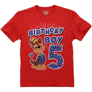 image:imageTstars Paw Patrol Chase 4th 5th Birthday Shirt Toddler Boy Party Tee  Soft licensed Chase tee great for 4th or 5th birthday pup party four five year old boy photo gift5th Birthday  Red