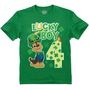 image:imageTstars Paw Patrol Chase 4th 5th Birthday Shirt Toddler Boy Party Tee  Soft licensed Chase tee great for 4th or 5th birthday pup party four five year old boy photo giftSt Patrick 4th  Green