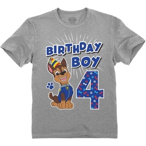 image:imageTstars Paw Patrol Chase 4th 5th Birthday Shirt Toddler Boy Party Tee  Soft licensed Chase tee great for 4th or 5th birthday pup party four five year old boy photo gift4th Birthday  Gray