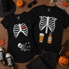 image:imageTstars Maternity Skeleton Halloween Shirt Mom Dad Couples Pregnancy Set  Soft cotton xray maternity set great for Halloween pregnancy announcement gender reveal couples photo giftBlack