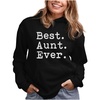 image:imageTstars Best Aunt Ever Hoodie Women Auntie Gift from Niece Nephew Pullover  Cozy fleece auntie hoodie great for gift from niece or nephew birthday matching family favorite aunt giftBlack