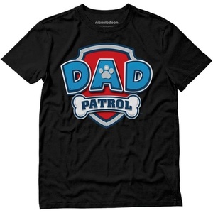 image:imageTstars Paw Patrol Dad Mom Matching Shirts Fathers Mothers Day Couple  Soft licensed Paw Patrol matching tees great for Fathers or Mothers Day family photos couple parent giftDad Patrol  Black