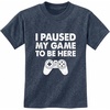 image:imageTstars I Paused My Game Shirt Boys Funny Gamer Kids Youth Video Game Tee  Soft cotton gamer tee great for video game fans gamer humor back to school Christmas youth boys giftHeather Navy