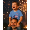 image:imageTstars 4th of July Kids Shirt Toddler Patriotic USA Boy Girl Flag Tee  Soft red white blue flag tee great for 4th of July parade BBQ family matching patriotic kids giftDino  California Blue