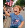 image:imageTstars 4th of July Kids Shirt Toddler Patriotic USA Boy Girl Flag Tee  Soft red white blue flag tee great for 4th of July parade BBQ family matching patriotic kids giftDino  California Blue