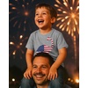 image:imageTstars 4th of July Kids Shirt Toddler Patriotic USA Boy Girl Flag Tee  Soft red white blue flag tee great for 4th of July parade BBQ family matching patriotic kids giftDino  Gray