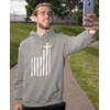 image:imageTstars Cross Hoodie Men Christian USA Flag Faith Patriotic Pullover  Cozy fleece faith cross hoodie great for church Christian gift patriotic USA flag 4th of July wearCross  Gray