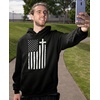 image:imageTstars Cross Hoodie Men Christian USA Flag Faith Patriotic Pullover  Cozy fleece faith cross hoodie great for church Christian gift patriotic USA flag 4th of July wearCross  Black