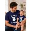 image:imageTstars Papa Bear Dad Baby Matching Shirt Bodysuit Funny Fathers Day Set  Soft cotton matching daddy and me set great for Fathers Day new dad baby shower family photo giftPapasaur Navy  Baby Navy
