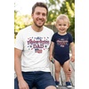 image:imageTstars Papa Bear Dad Baby Matching Shirt Bodysuit Funny Fathers Day Set  Soft cotton matching daddy and me set great for Fathers Day new dad baby shower family photo giftAll American  White Dad  Navy Baby
