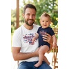 image:imageTstars Papa Bear Dad Baby Matching Shirt Bodysuit Funny Fathers Day Set  Soft cotton matching daddy and me set great for Fathers Day new dad baby shower family photo giftAll American  White Dad  Navy Baby
