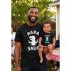 image:imageTstars Papa Bear Dad Baby Matching Shirt Bodysuit Funny Fathers Day Set  Soft cotton matching daddy and me set great for Fathers Day new dad baby shower family photo giftPapasaur Black  Baby Black