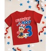 image:imageTstars Paw Patrol Chase 3rd Birthday Shirt Toddler Boy 3 Year Old Tee  Soft licensed Chase tee for turning three great for 3rd birthday pup party three year old boy giftUsa 3rd  Red