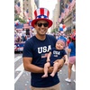image:imageTstars USA Flag American 4th of July Dad amp Baby Matching Outfits Dad Navy MediumBaby Navy 6M 36M