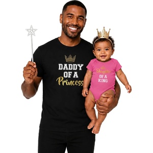 image:imageTstars Papa Bear Dad Baby Matching Shirt Bodysuit Funny Fathers Day Set  Soft cotton matching daddy and me set great for Fathers Day new dad baby shower family photo giftPrincess Man Black  Baby Wow Pink